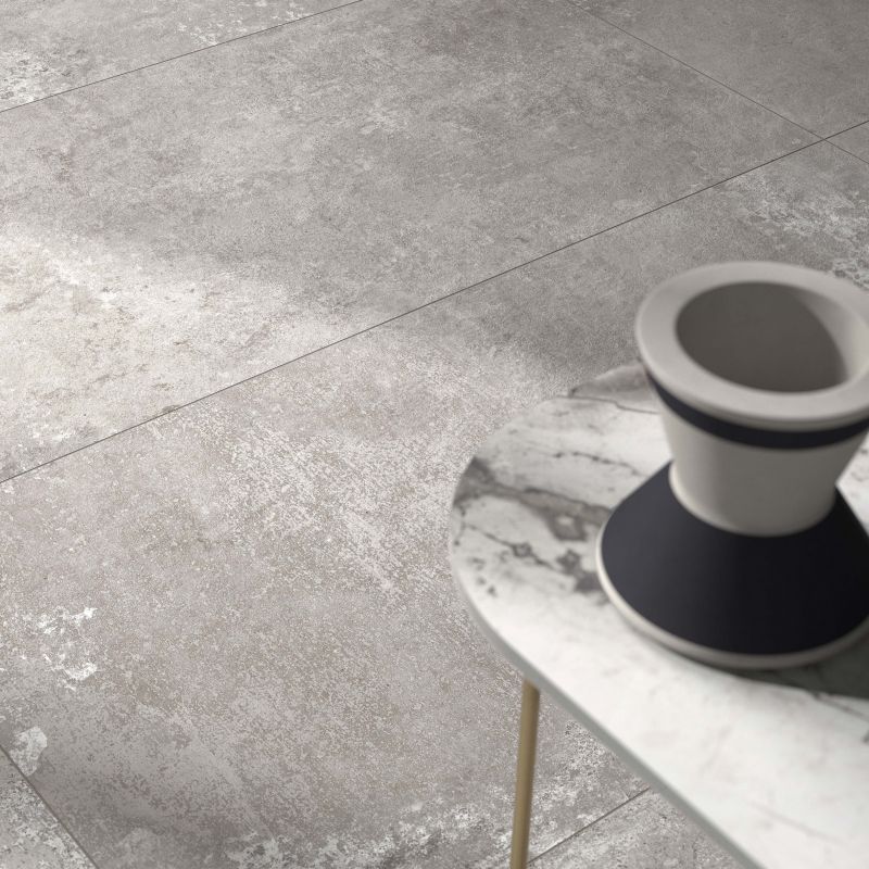 Piastrella in Gres Porcellanato Effetto Cemento Industriale Moderno Grigio Scuro 60x120 - CS25038