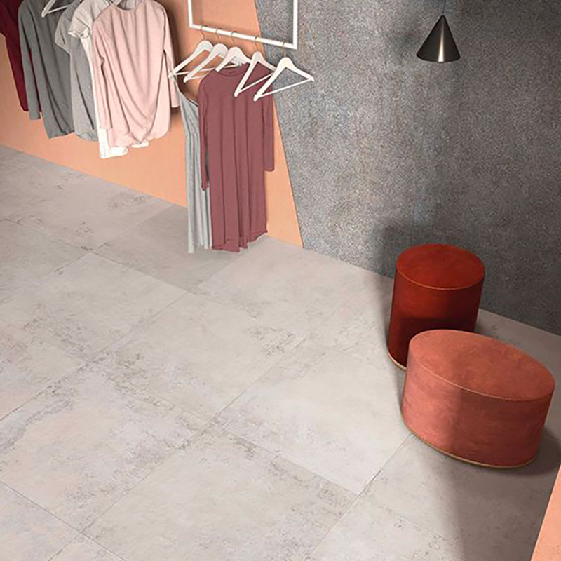 Piastrella in Gres Porcellanato Effetto Cemento Industriale Moderno Avorio 60x120 - CS25036