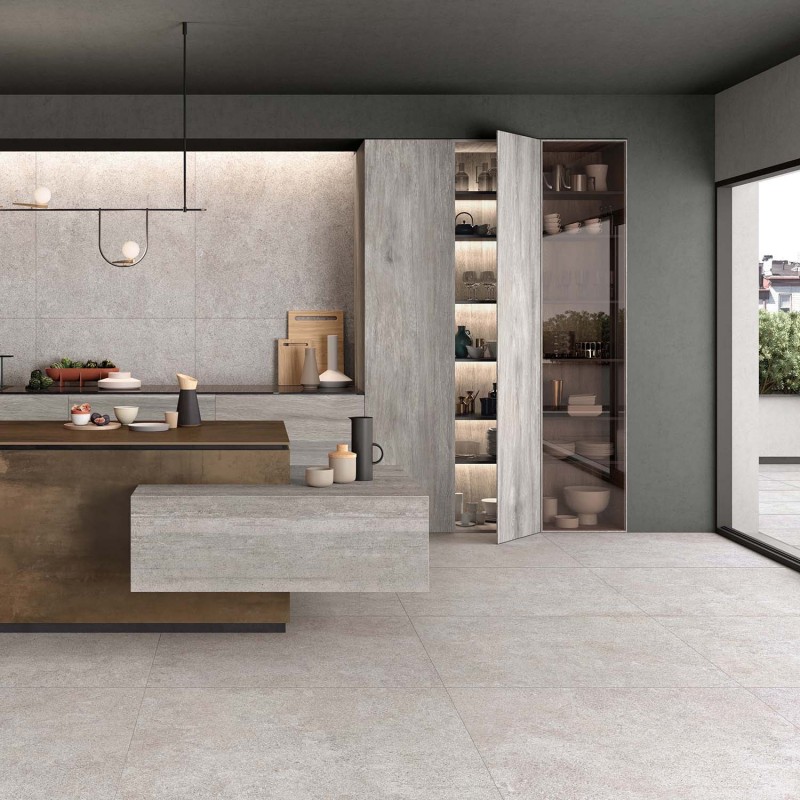 Pavimento in Gres Porcellanato Effetto Pietra a Grana Fine Grigio Chiaro 30x60 - CS25031
