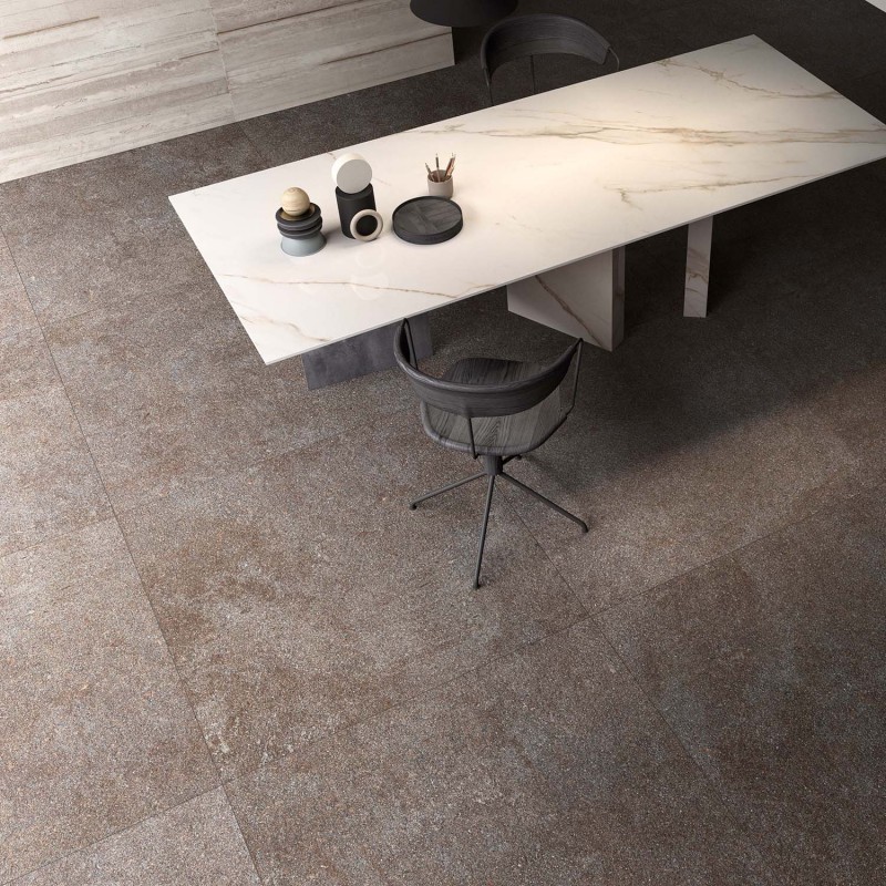 Pavimento in Gres Porcellanato Effetto Pietra a Grana Fine Marrone 60x120 - CS25033