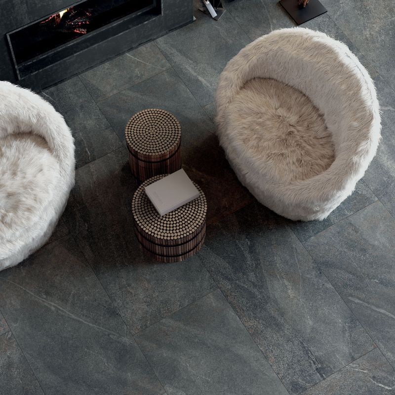 Gres Porcellanato Effetto Pietra Primitiva Antracite 120x120 - CS25075