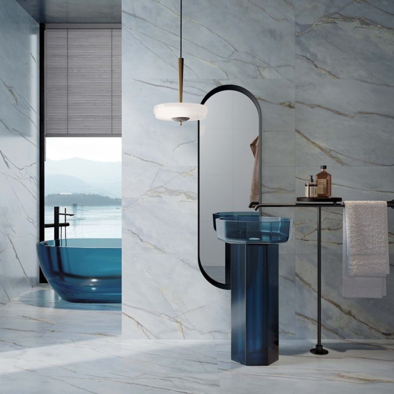 Pavimento in Gres Porcellanato Simil Marmo Blu Opaco 60x120 - CS25057