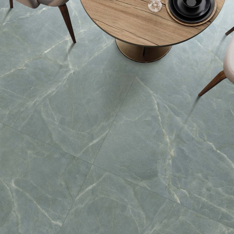 Pavimento in Gres Porcellanato Simil Marmo Verde Opaco 120x120 - CS25098