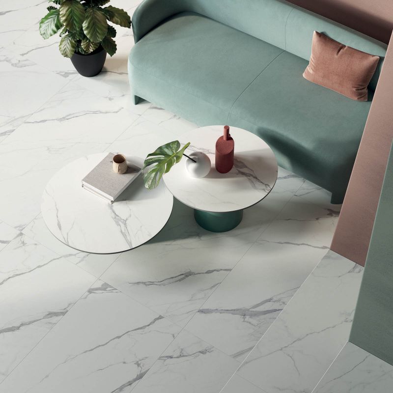 Gres Porcellanato Effetto Marmo Statuario Lucido Venato 60x120 - CS25051