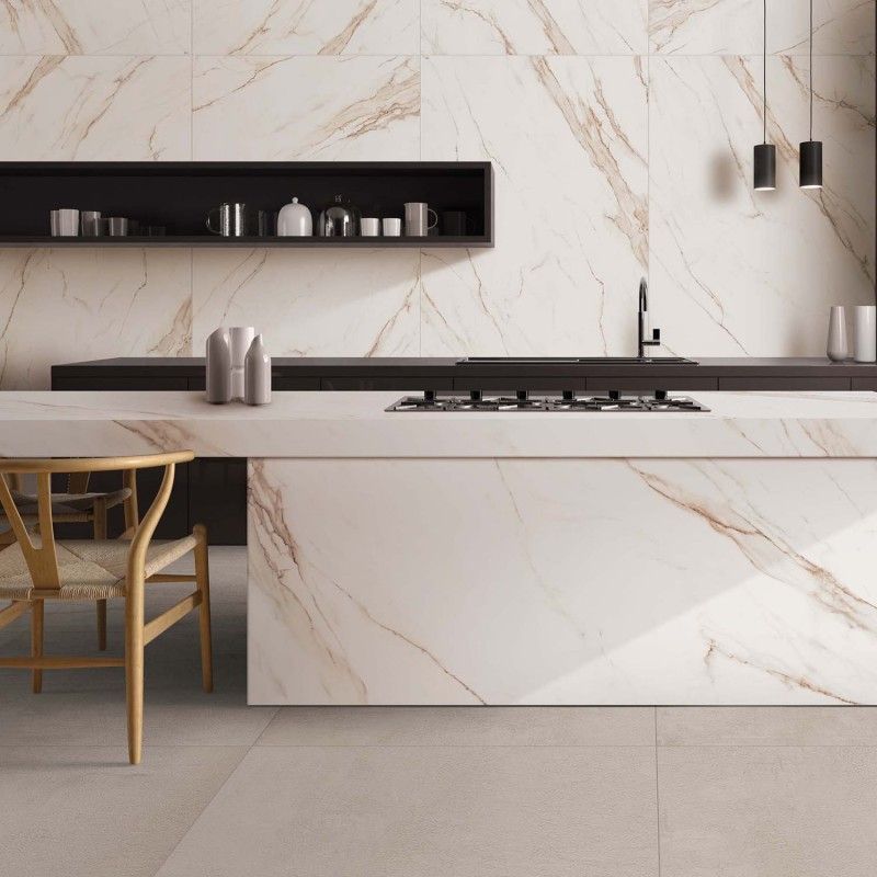 Pavimento in Gres Porcellanato Effetto Marmo Calacatta Oro Opaco 80x80 - CS60000736