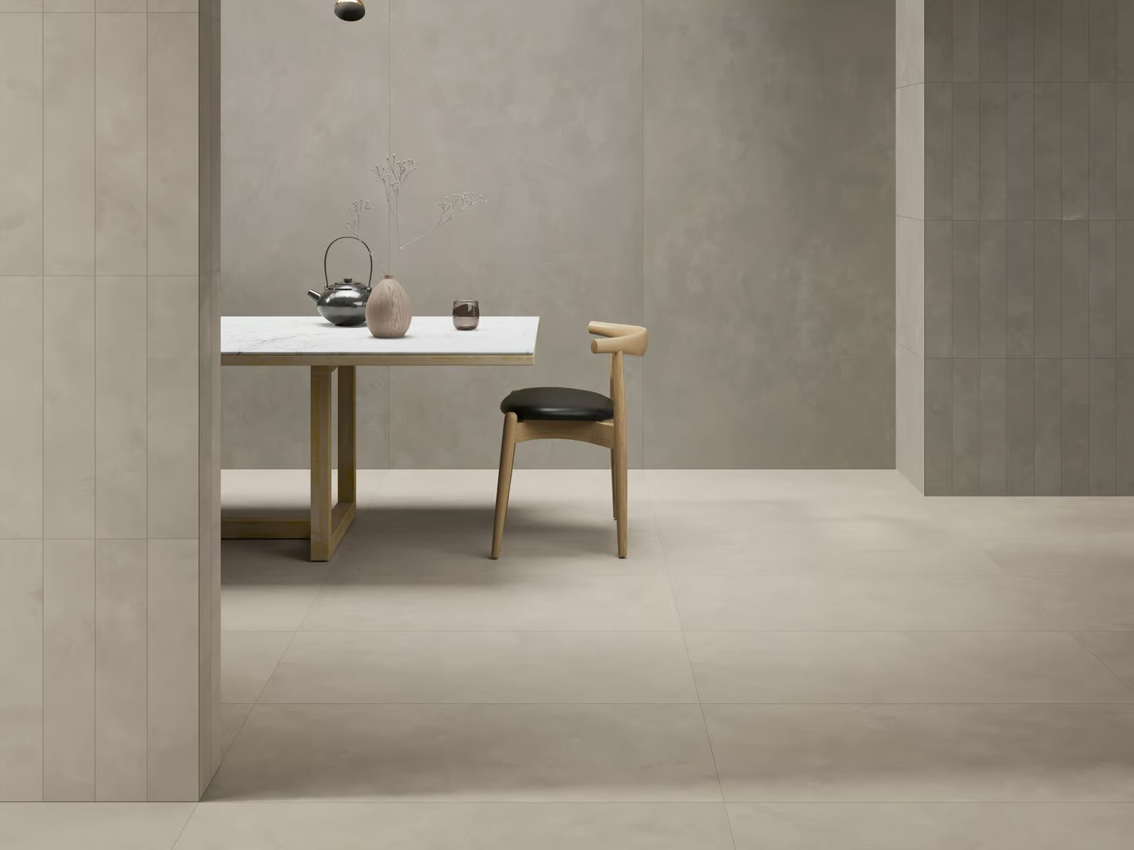 Piastrelle in Gres Porcellanato Effetto Cemento-Resina Tortora Chiaro 60x120 - CS25020