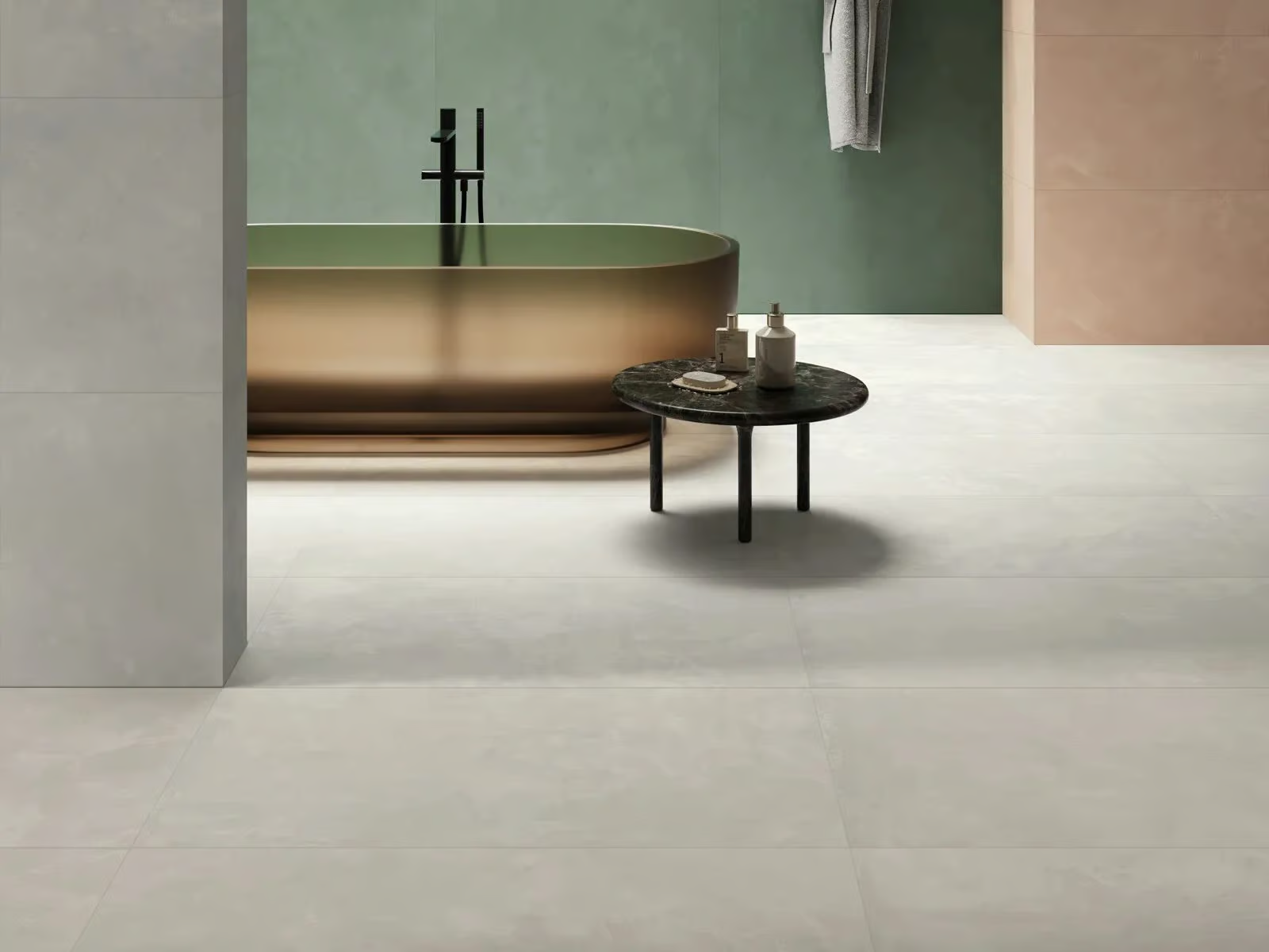 Piastrelle in Gres Porcellanato Effetto Cemento-Resina Grigio 60x120 - CS25016