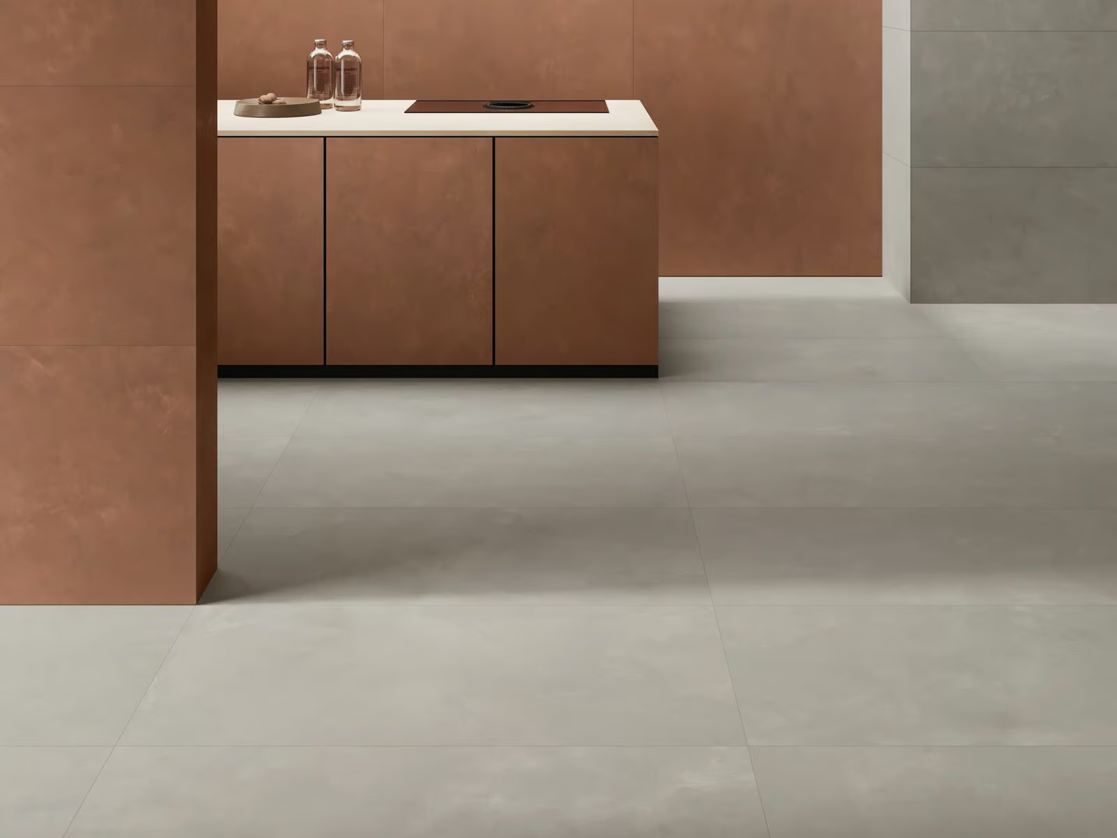Piastrelle in Gres Porcellanato Effetto Cemento-Resina Grigio Chiaro 60x120 - CS25021