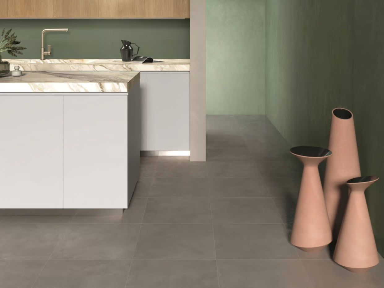 Piastrelle in Gres Porcellanato Effetto Cemento-Resina Grigio Scuro 60x120 - CS25022