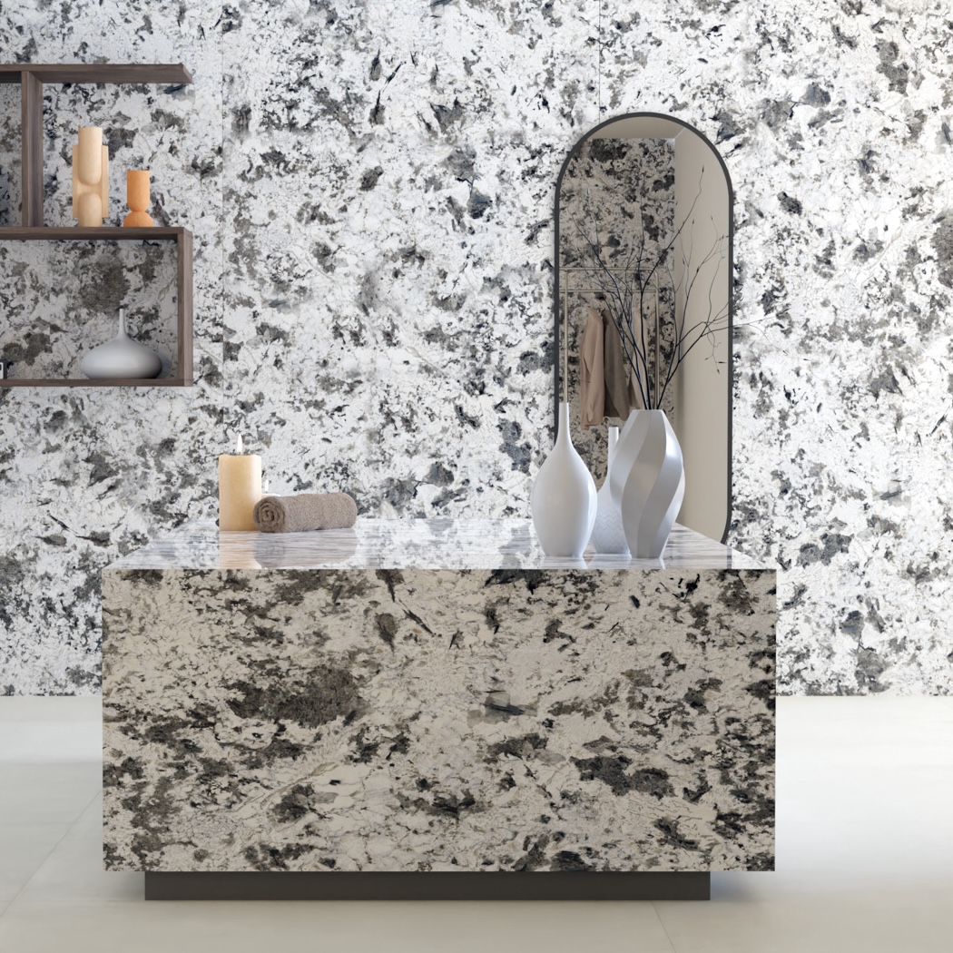 Gres Porcellanato Effetto Granito Bianco Lucido 60X120 - Eala195