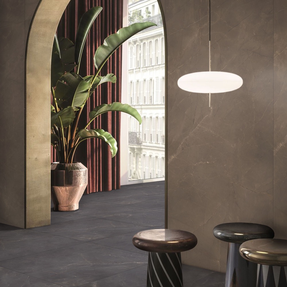 Gres Porcellanato Effetto Marmo Naturale Marrone Lucido 60x120 - EAOD1525