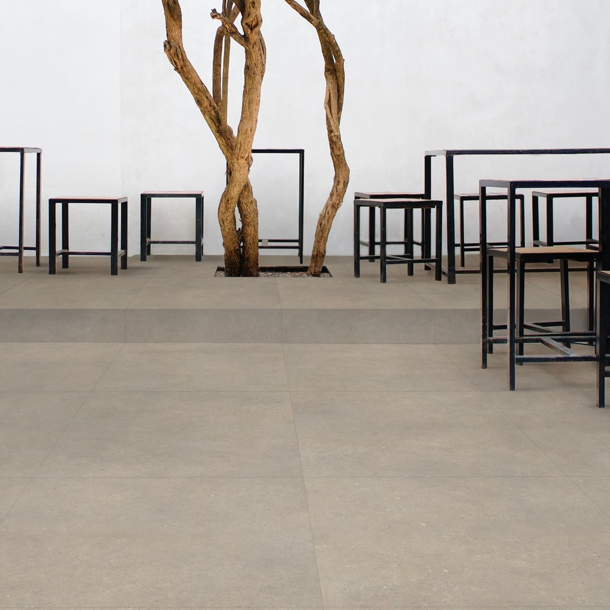 Gres Porcellanato Effetto Cemento Beige Opaco 120X120 - Ebbm301