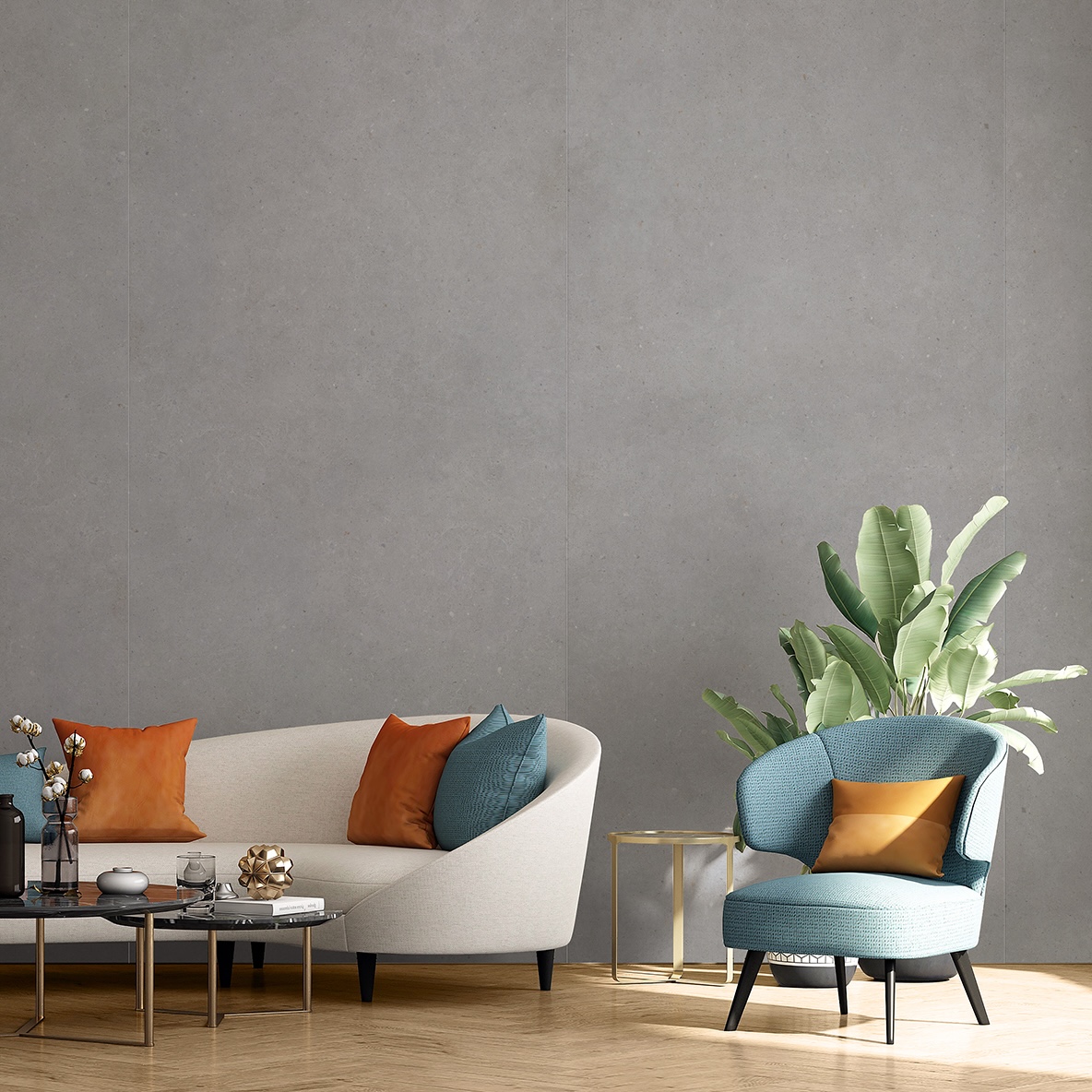 Gres Porcellanato Effetto Cemento Grigio Chiaro Opaco 30X60 - Ebst323