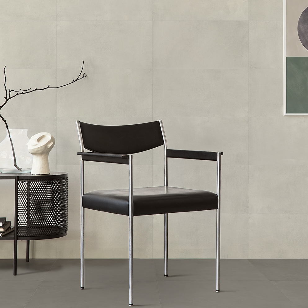 Gres Porcellanato Effetto Cemento Minimal Bianco Naturale 30,8X61,5 - Ecbo355
