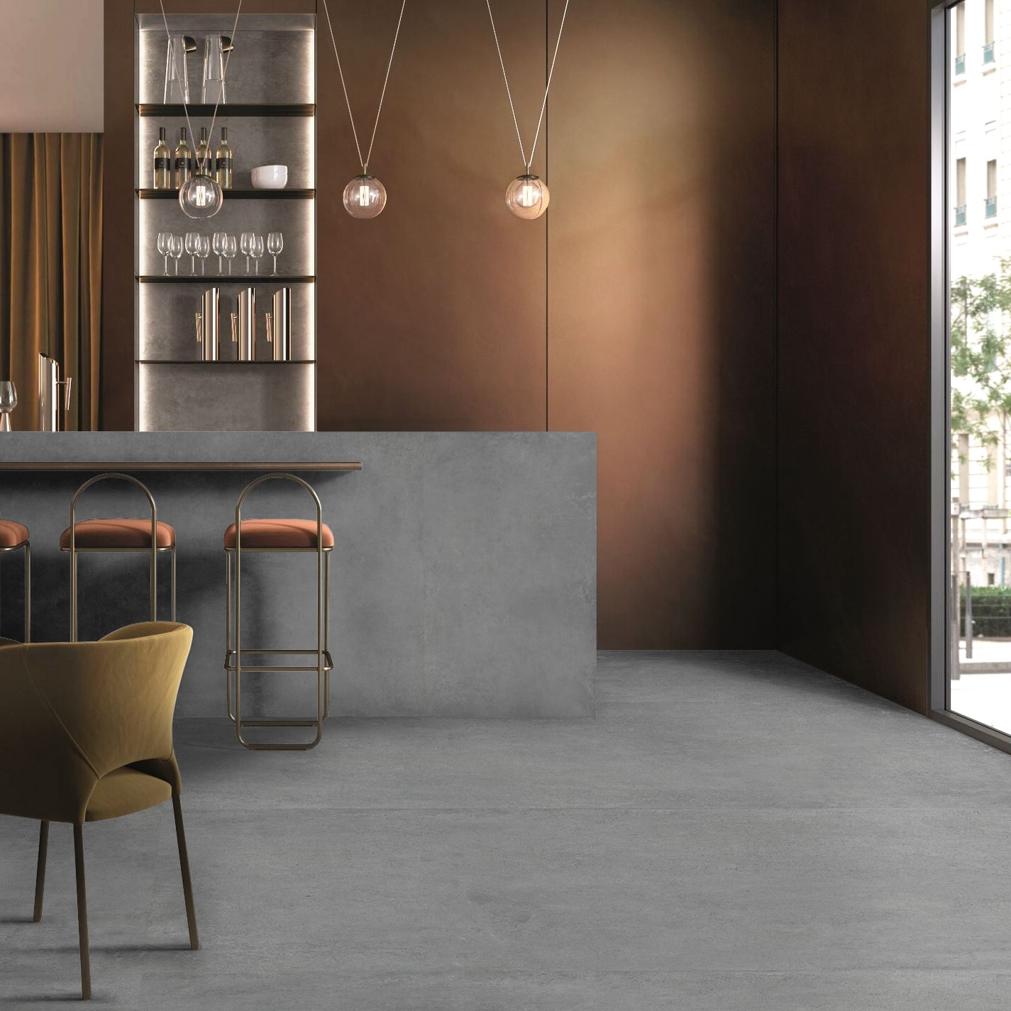 Gres Porcellanato Effetto Cemento Moderno Grigio Chiaro 60X120 - Ecdp396