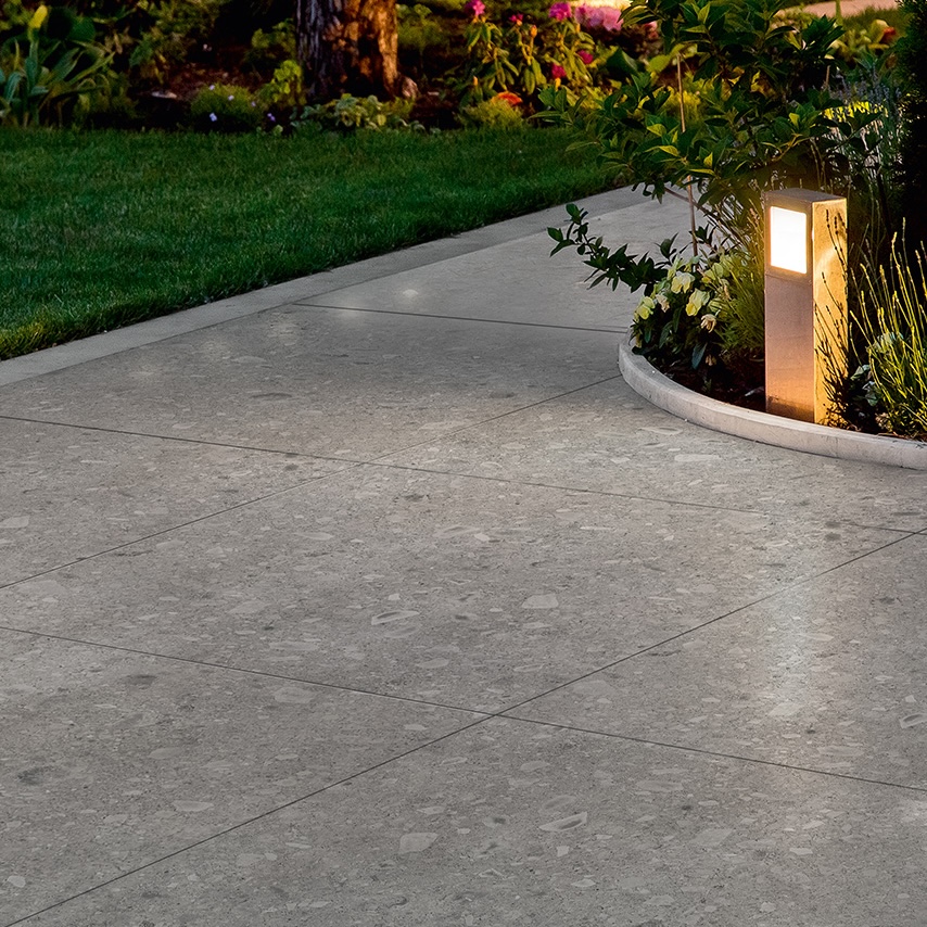 Gres Porcellanato Effetto Pietra Ceppo Di Gre' Grigio 20Mm R11 120X120 - Ecgg1022