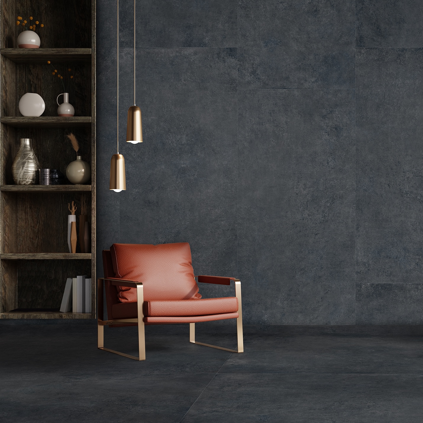 Gres Porcellanato Effetto Cemento Moderno Nero 60X120 - Ecmt398