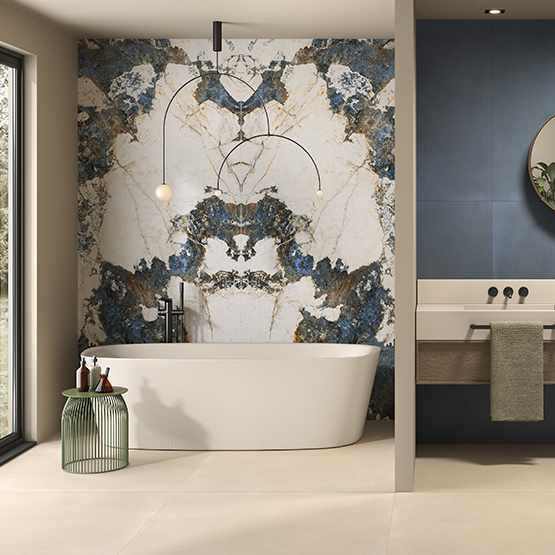 Gres Porcellanato Effetto Marmo Cristallo Blue Opaco 60X120 - Ecrs198