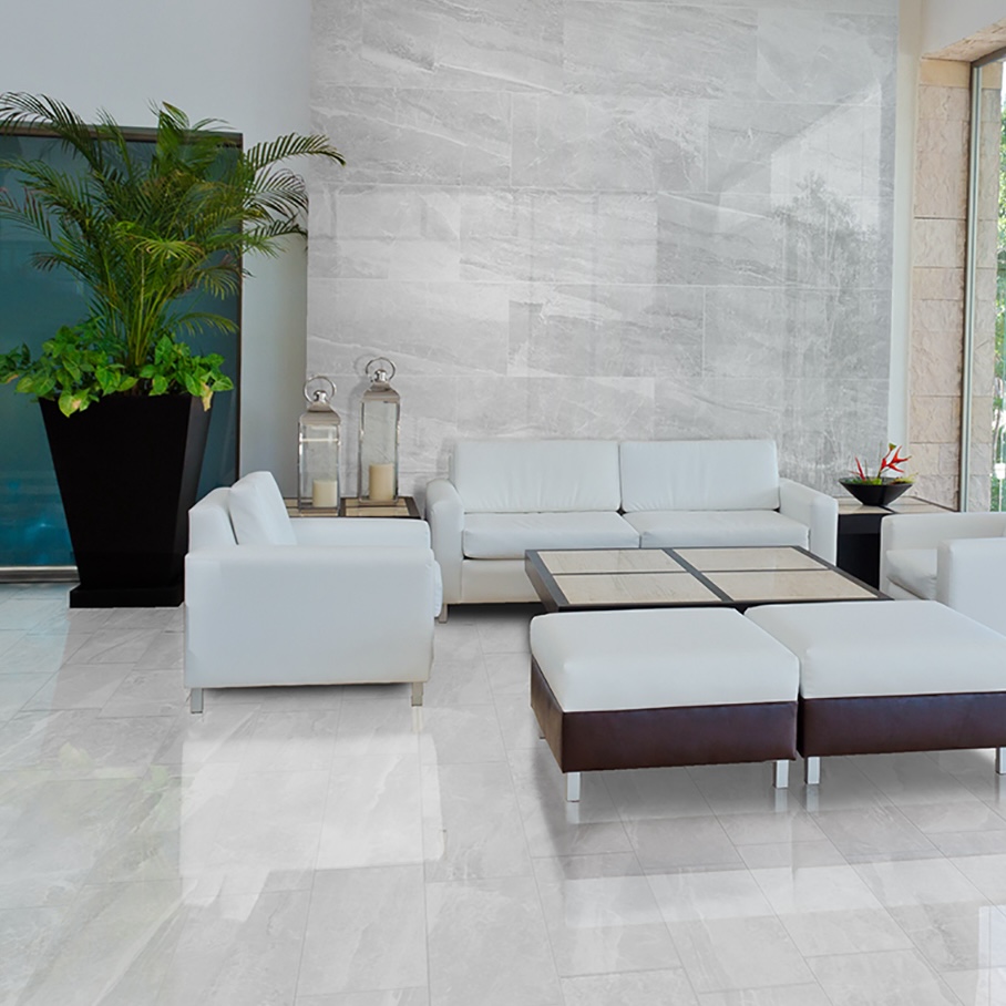 Gres Porcellanato Effetto Marmo Raffinato Bianco Lucido 60X120 - Ecwe802