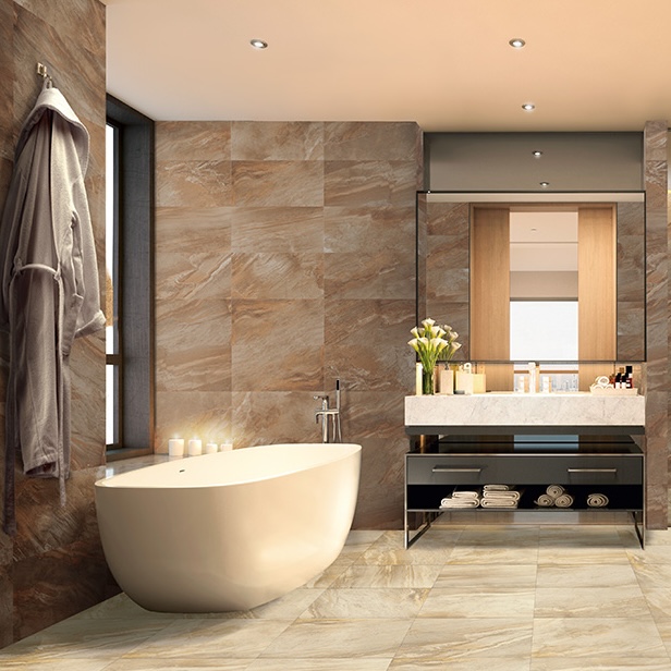 Gres Porcellanato Effetto Pietra Antica Marrone Naturale 30,8X61,5 - Effn1044