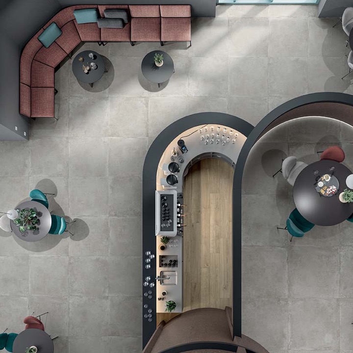 Pavimento in Gres Effetto Cemento Industriale Grigio 100x100 - CS25106