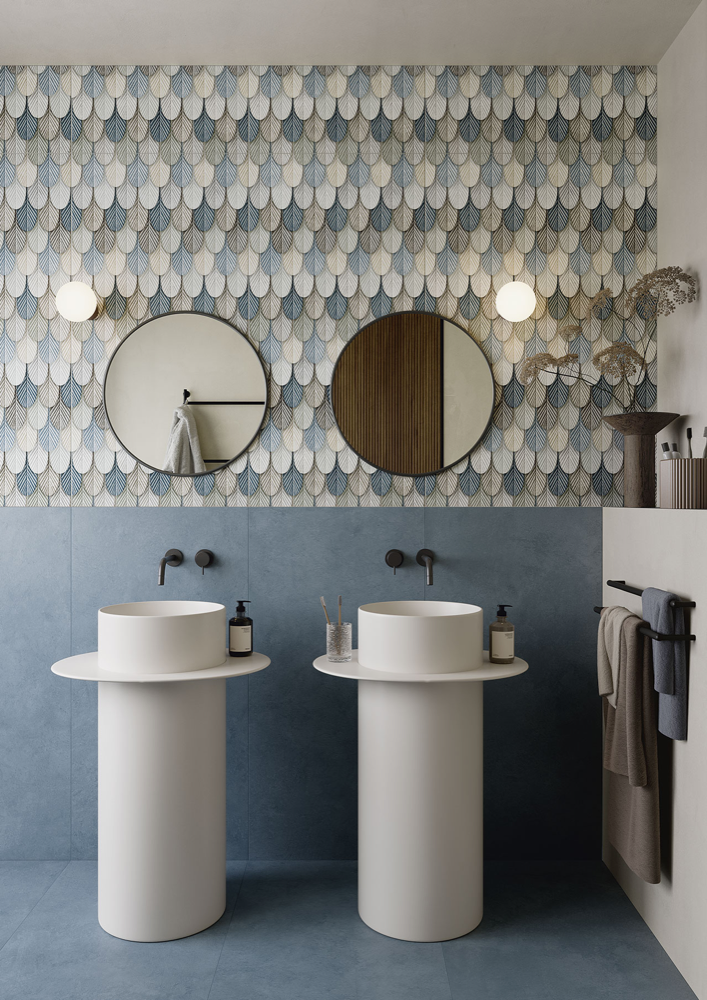 Piastrella in Gres Porcellanato Effetto Cemento Blu 60x120 - CS25120