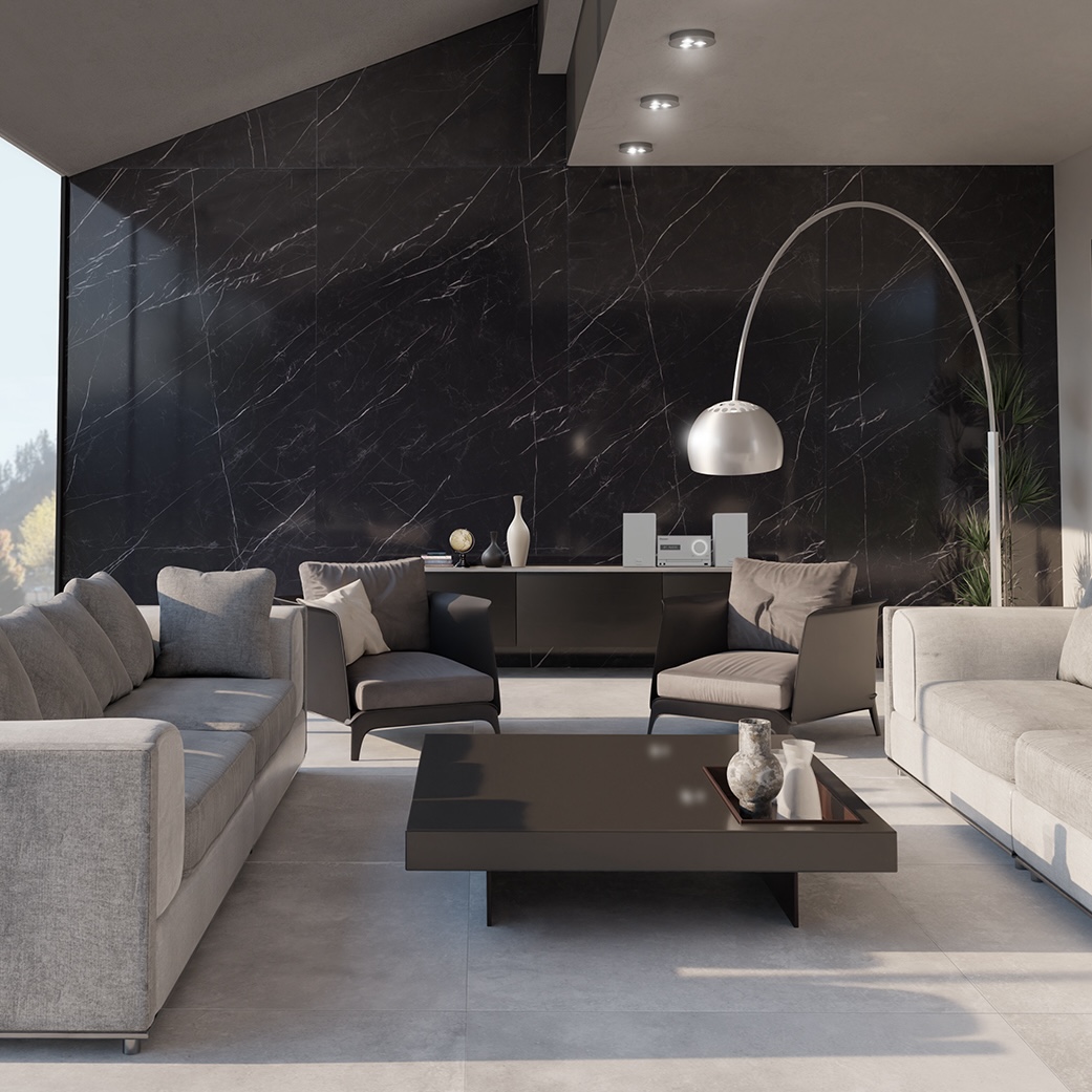 Gres Porcellanato Effetto Marmo Marquina Nero Opaco 60X120 - Embk840