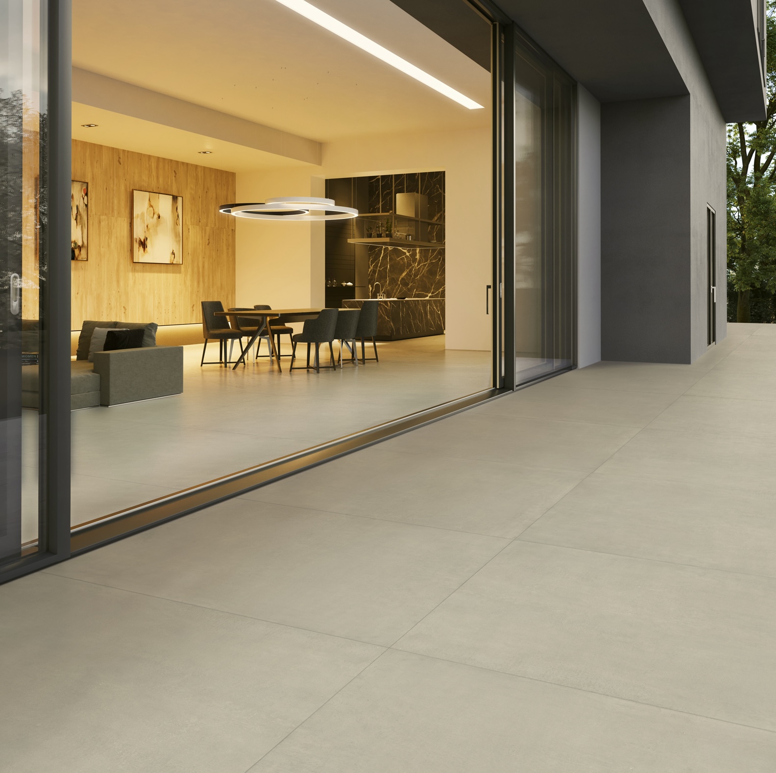 Gres Porcellanato Effetto Cemento Contemporaneo Bianco Ghiaccio Antiscivolo 60X120 - Emde558
