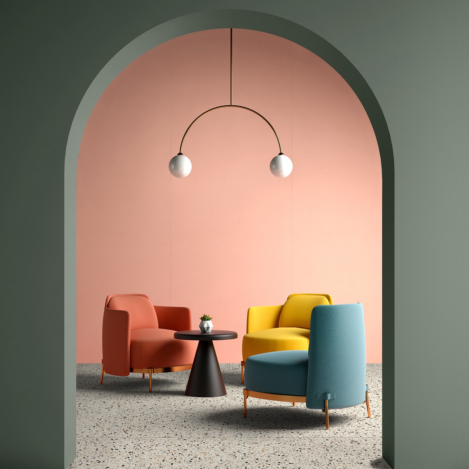 Gres Porcellanato Effetto Cemento Colorato Rosa 60X120 - Emge602