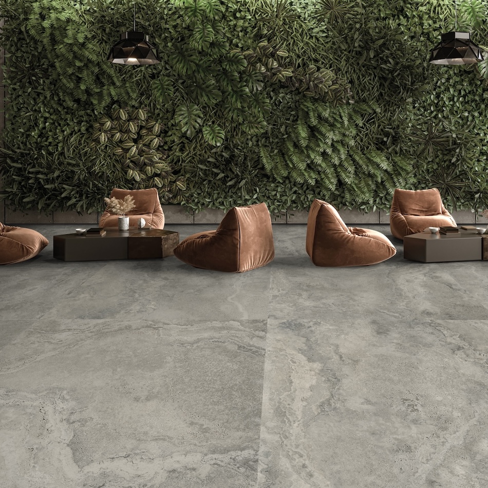 Gres Porcellanato Effetto Marmo Travertino Soft Grigio Opaco 120X120 - Enso879