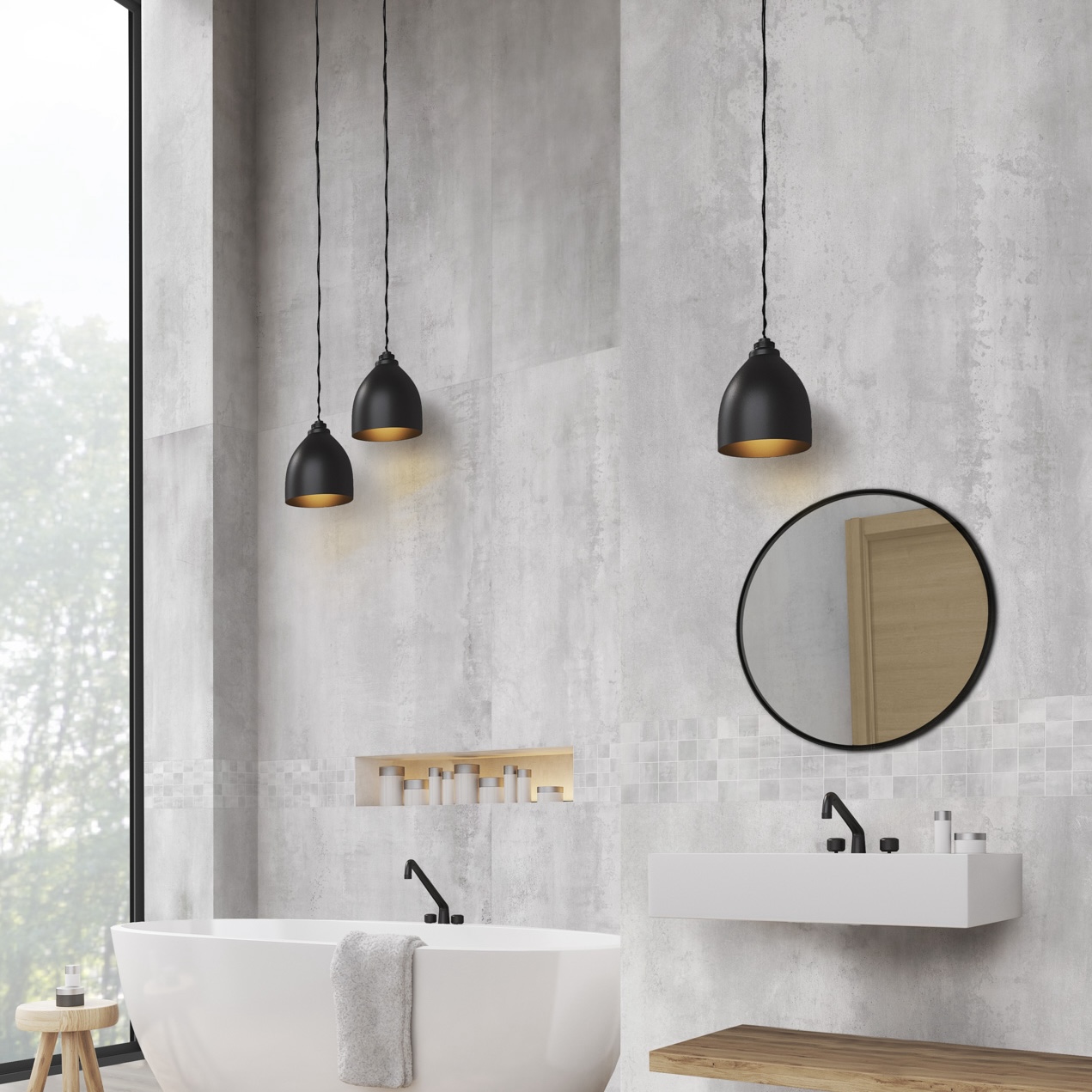 Gres Porcellanato Effetto Cemento Metallo Bianco 60X120 - Eolm620