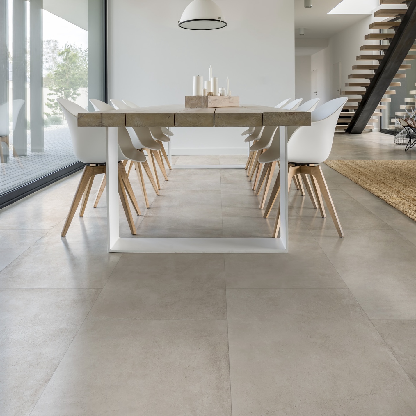Gres Porcellanato Effetto Cemento Cerato Bianco 60X60 - Epwe668
