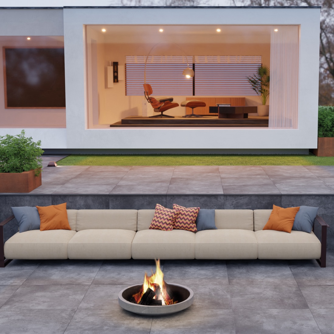 Gres Porcellanato Effetto Cemento Cerato Fumo Antiscivolo 60X120 - Epse659