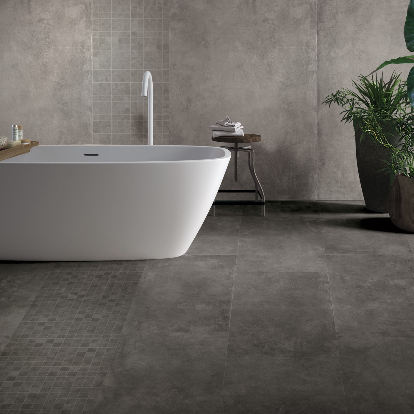 Gres Porcellanato Effetto Pietra Grigio Scuro 60X60 - Erea1195