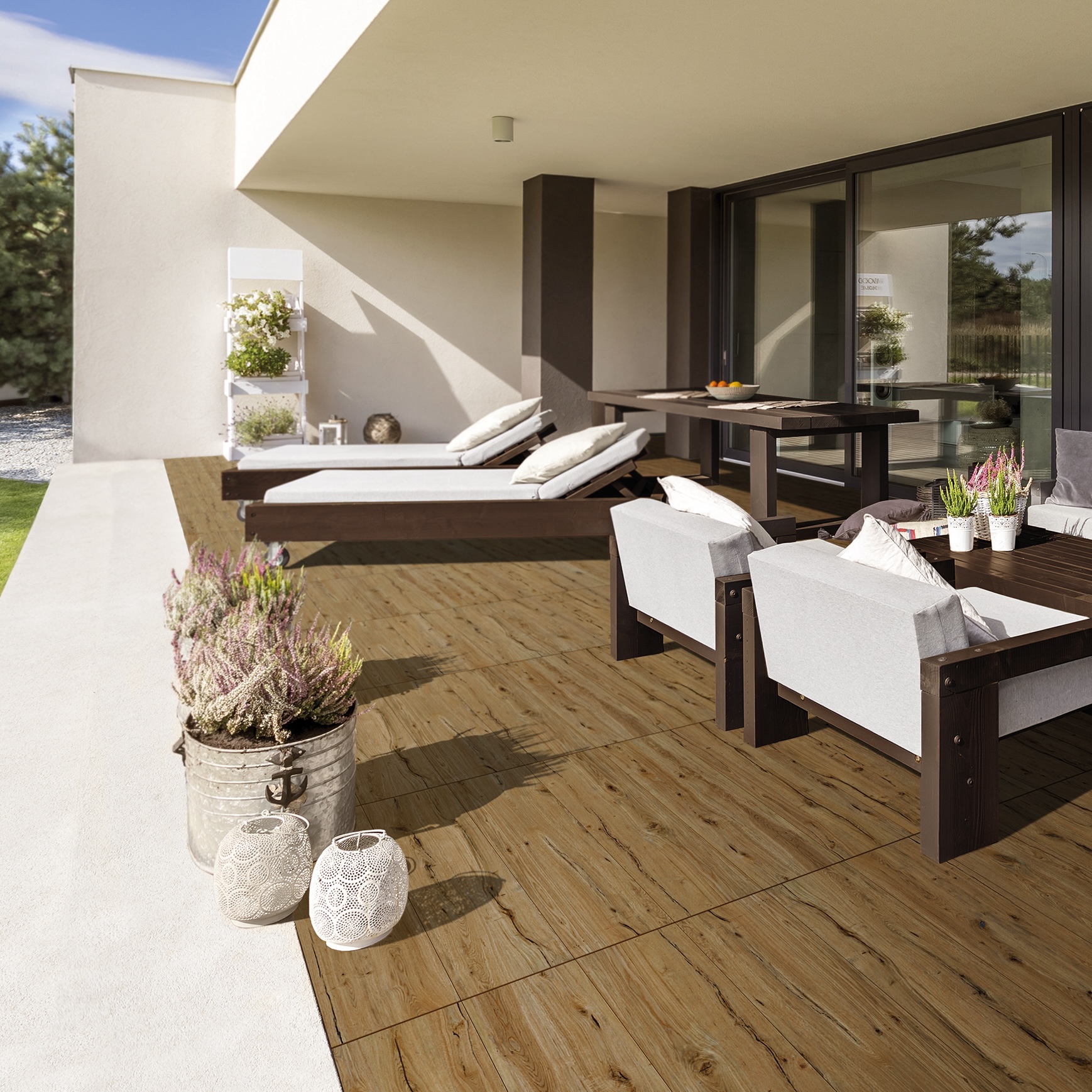Gres Porcellanato Effetto Legno Anticato Noce Antiscivolo 30X120 - Errc290