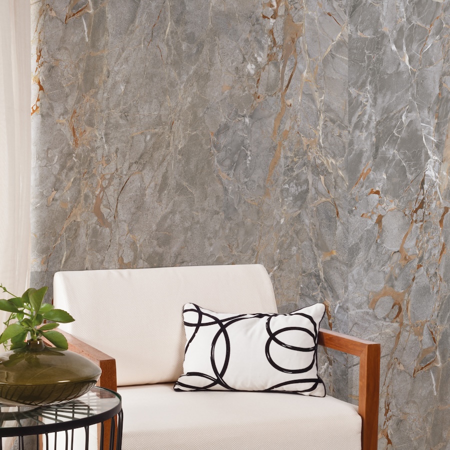 Gres Porcellanato Effetto Marmo Grigio Venato Lucido 60X120 - Esan205