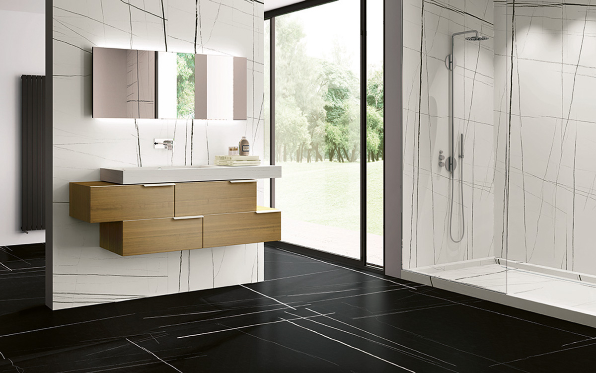 Gres Porcellanato Effetto Marmo Moderno Bianco Opaco 60X120 - Esnw174