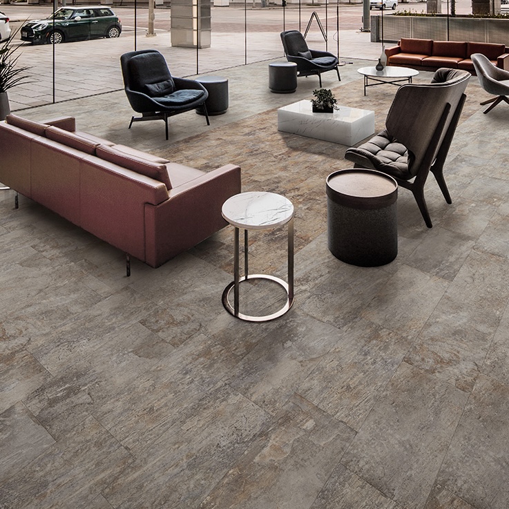 Gres Porcellanato Effetto Pietra Contemporanea Grigio Chiaro Naturale 30,8X61,5 - Eugo1293