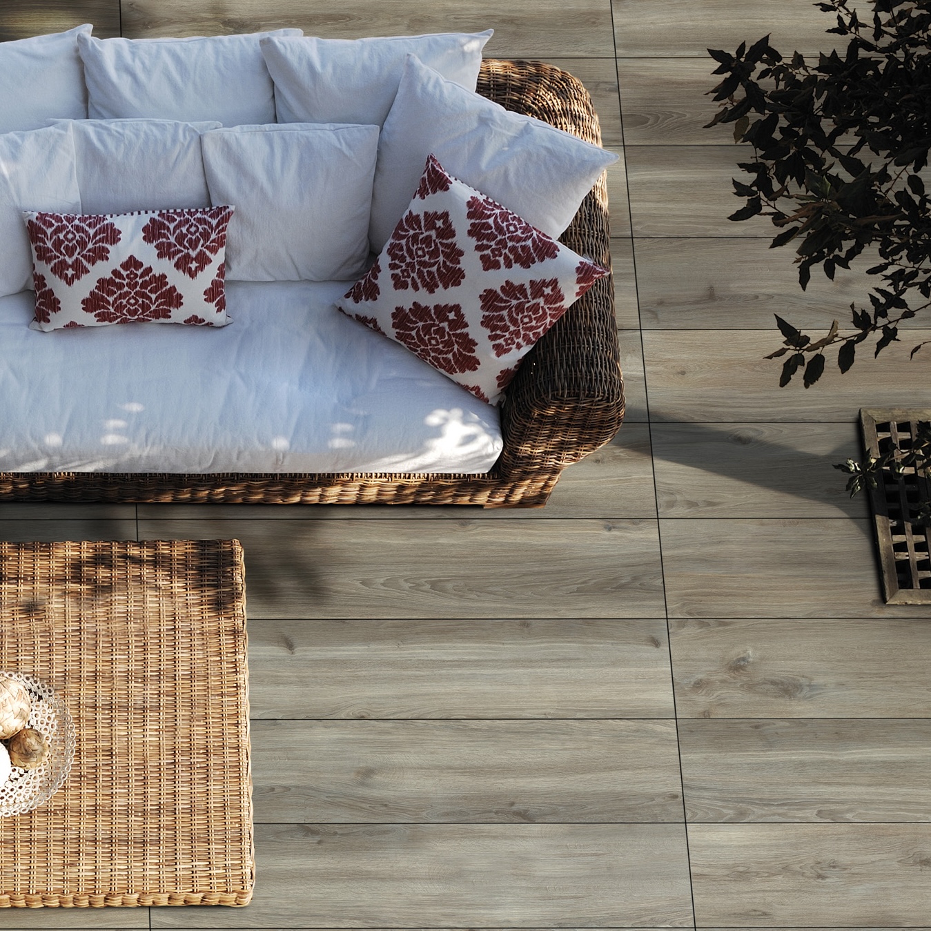 Gres Porcellanato Effetto Legno Grigio 20Mm R11 30X120 - Ewkh1456