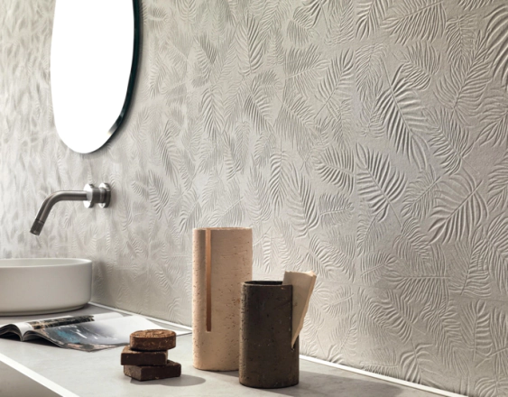Atlas Concorde 3D Wall Carve Leaf White 40X80 - A578